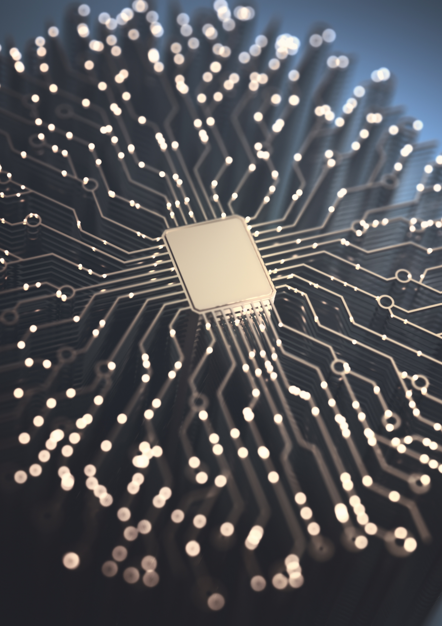 Picture of a brain styled as a circuit